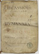 Liber Cassiodori senatoris humanarum scientiarum