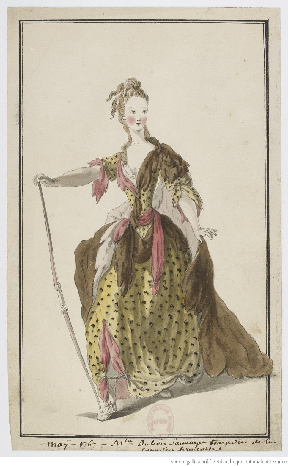 Maÿ 1767, Mlle Dubois, Sauvigny, tragedie de la // comedie française : [maquette de costume]