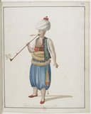 Dessins originaux de costumes turcs : un recueil de dessins aquarellés  17..