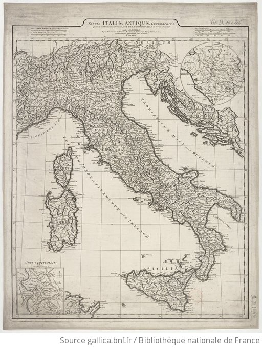 Tabula Italiae Antiquae Geographica Auctor D Anville Gallica