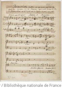 ANACRÉON (1754) - Manuscrit Decroix (1771-1789)