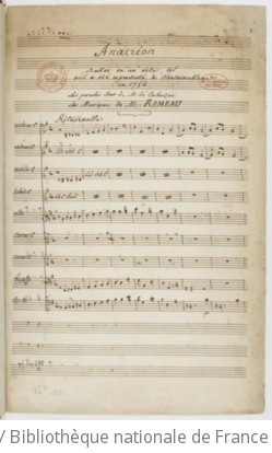 ANACRÉON (1754) - Manuscrit (1771-1789)