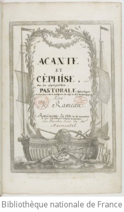 ACANTE ET CÉPHISE - Manuscrit (1771-1789)