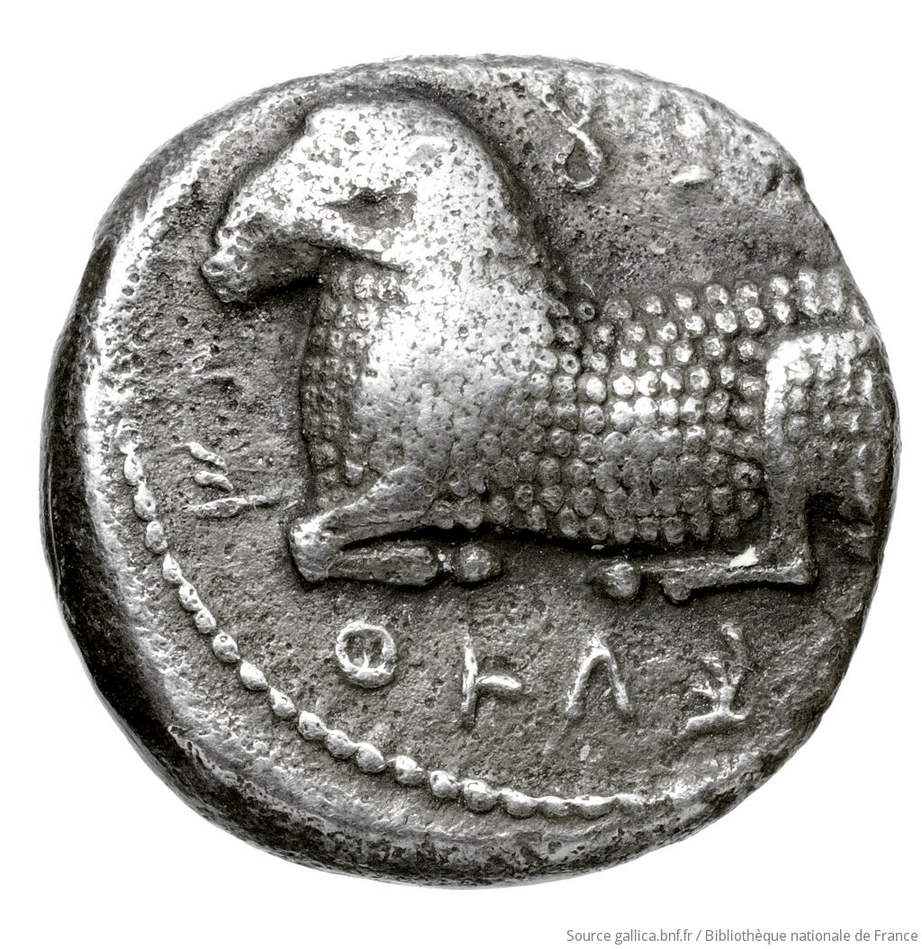 Εμπροσθότυπος 'SilCoinCy A4444, Fonds général, acc.no.: Babelon 573. Silver coin of king Nikodamos of Salamis 450 BC - . Weight: 3.25g, Axis: 6h, Diameter: 15mm. Obverse type: ram lying l.. Obverse symbol: -. Obverse legend: si-le-wo-se / ni-ko-ta-mo in Cypriot syllabic. Reverse type: Ankh symbol, with plain double ring, and double bar: the whole in incuse square.. Reverse symbol: -. Reverse legend: pa/ ni-mi-la-se in -. 'Catalogue des monnaies grecques de la Bibliothèque Nationale: les Perses Achéménides, les satrapes et les dynastes tributaires de leur empire: Cypre et la Phénicie'.