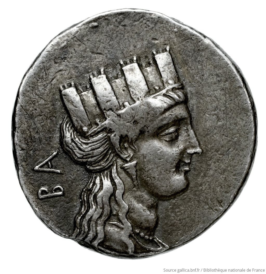Εμπροσθότυπος 'SilCoinCy A4486, Waddington, acc.no.: Babelon 607A. Silver coin of king Evagoras II of Salamis 361 - 351 BC. Weight: 6.99g, Axis: 1h, Diameter: 20mm. Obverse type: Head of Aphrodite right, wearing turreted crown, drop earring, necklace, and drapery on shoulders: linear circle.. Obverse symbol: -. Obverse legend: ΒΑ in Greek. Reverse type: Head of Athena right, wearing crested and laureate Corinthian helmet, drop earring, and drapery on shoulders.. Reverse symbol: -. Reverse legend: ΕΥΑ in Greek. 'Catalogue des monnaies grecques de la Bibliothèque Nationale: les Perses Achéménides, les satrapes et les dynastes tributaires de leur empire: Cypre et la Phénicie', 'Inventaire de la Collection Waddington'.