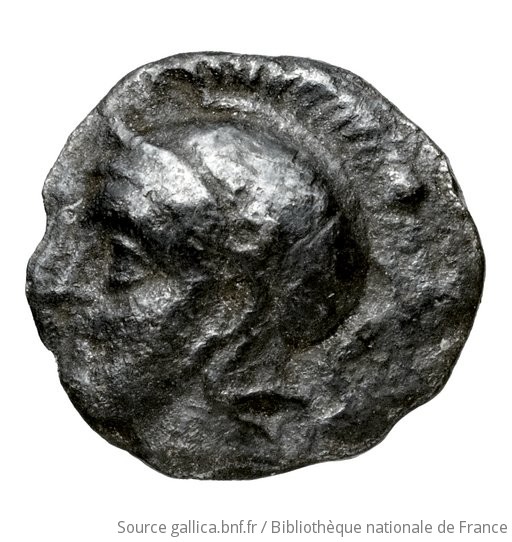 Εμπροσθότυπος 'SilCoinCy A4489, Waddington, acc.no.: Babelon 611A. Silver coin of king Evagoras II of Salamis 361 - 351 BC. Weight: 0.5g, Axis: -, Diameter: 9mm. Obverse type: Head of Athena left in crested Athenian helmet. Obverse symbol: -. Obverse legend: - in -. Reverse type: star of sixteen rays. Reverse symbol: -. Reverse legend: - in -. 'Catalogue des monnaies grecques de la Bibliothèque Nationale: les Perses Achéménides, les satrapes et les dynastes tributaires de leur empire: Cypre et la Phénicie', 'Inventaire de la Collection Waddington'.