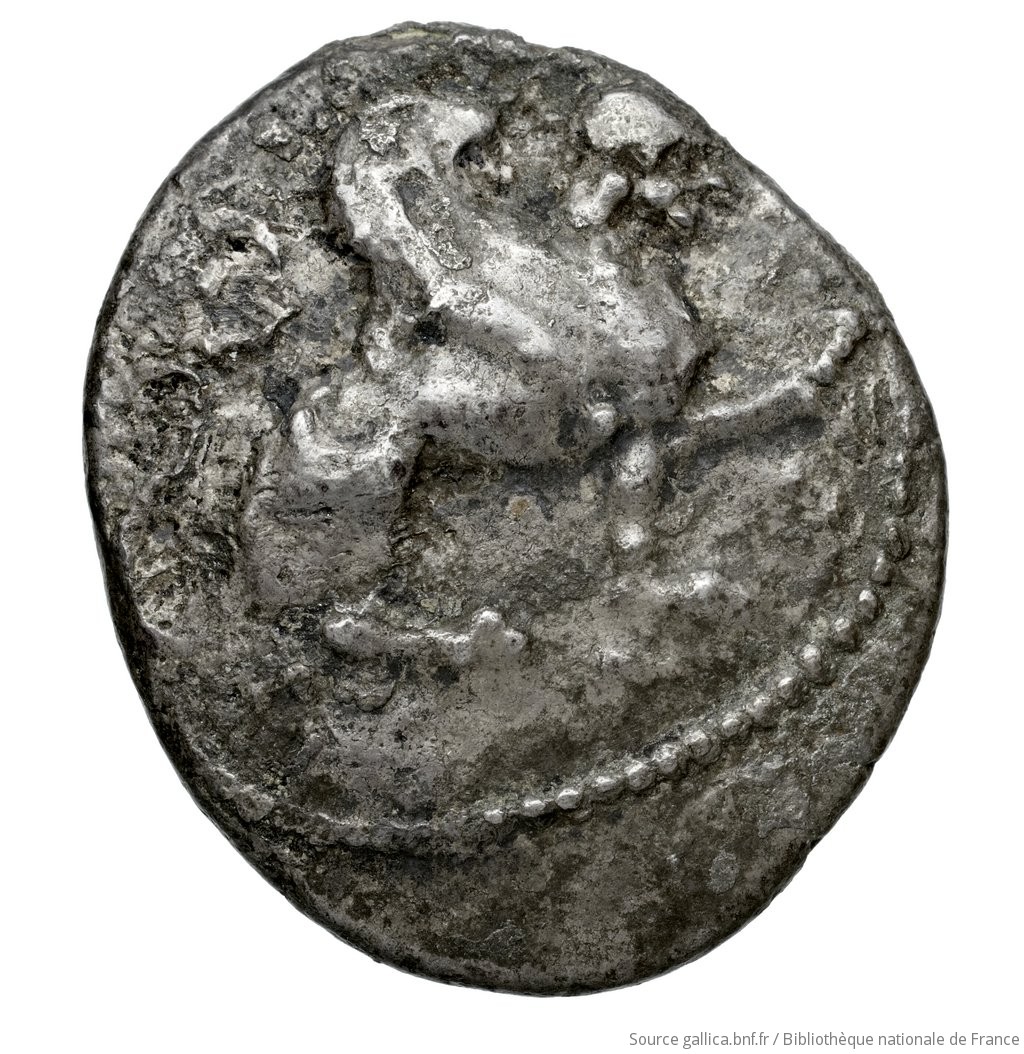 Εμπροσθότυπος 'SilCoinCy A4562, Fonds général, acc.no.: Babelon 725. Silver coin of king Uncertain king of Idalion of Idalion 500 - 480 BC. Weight: 10.77g, Axis: -, Diameter: 26mm. Obverse type: Seated sphinx to right, with forepaw raised. Obverse symbol: -. Obverse legend: - in -. Reverse type: Irregular incuse. Reverse symbol: -. Reverse legend: - in -. 'Catalogue des monnaies grecques de la Bibliothèque Nationale: les Perses Achéménides, les satrapes et les dynastes tributaires de leur empire: Cypre et la Phénicie'.