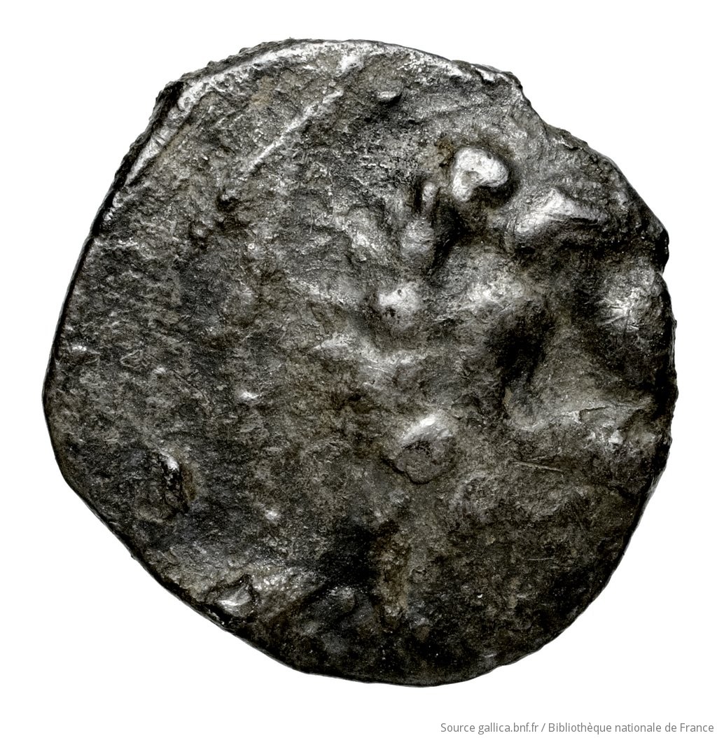 Obverse 'SilCoinCy A4586, Waddington, acc.no.: Waddington 4827. Silver coin of king Wroikos of Amathous 350 ? BC - . Weight: 2.2000000000000002g, Axis: 8h, Diameter: 14mm. Obverse type: Head of lion right, jaws open: border of dots.. Obverse symbol: -. Obverse legend: - in -. Reverse type: Forepart of lion right, head facing, jaws open, truncation dotted; in field right, symbol: linear border; concave field.. Reverse symbol: -. Reverse legend: - in -. 'Catalogue des monnaies grecques de la Bibliothèque Nationale: les Perses Achéménides, les satrapes et les dynastes tributaires de leur empire: Cypre et la Phénicie'.