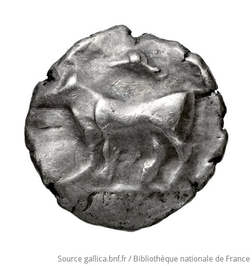 Εμπροσθότυπος 'SilCoinCy A4603, Fonds général, acc.no.: . Silver coin of king Stasandros of Paphos 460 - ?. Weight: 0.38g, Axis: 12h, Diameter: 8mm. Obverse type: Bull standing left on exergual line; above, winged solar disk: border of dots.. Obverse symbol: -. Obverse legend: - in -. Reverse type: Eagle standing left; at its feet, left, ankh (?), to right above, ivy-leaf: incuse square.. Reverse symbol: -. Reverse legend: - in -.