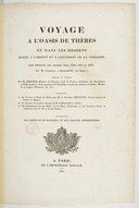 Thèbes  Voyage à l'Oasis de Thèbes et dans les déserts situés à l'Orient et à l'Occident de la Thébaïde fait pendant les années 1815, 1816, 1817 et 1818, par M. Frédéric Caillaud (de Nantes)  E.-F. Jomard. 1821