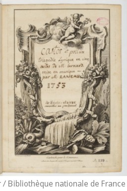 CASTOR ET POLLUX (1737) - Manuscrit (1757)