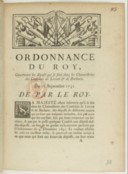 Ordonnance concernant les déposts qui se font dans les chancelleries des consulats de Levant et de Barbarie  Louis XV. 1731