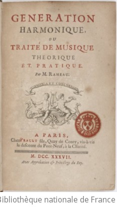 GÉNÉRATION HARMONIQUE OU TRAITÉ DE MUSIQUE THÉORIQUE ET PRATIQUE - 1737