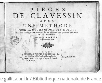 PIÈCES DE CLAVECIN AVEC UNE MÉTHODE POUR LA MÉCANIQUE DES DOIGTS - Première édition - 1724