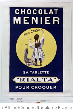 Chocolat Menier pour croquer. Sa tablette "Rialta"... : [affiche] ([Tirage original]) / [Firmin Bouisset]