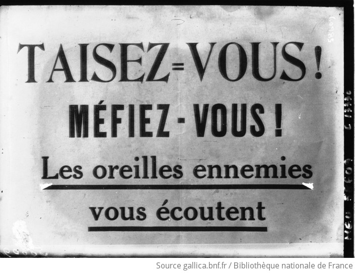 Affiche Méfiez vous Taisez vous photographie de presse