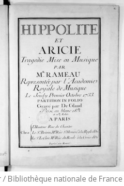 HIPPOLYTE ET ARICIE - Deuxième édition (1742)
