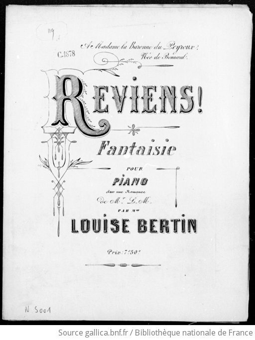 Reviens Fantaisie Pour Piano Par Mme Louise Bertin Sur Une