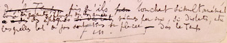 Dernière page du manuscrit  Le Temps retrouvé