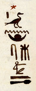 Dtail d'une page d'un manuscrit de Champollion 