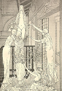 Les grandes figures blanches, le Rve illustr par Carlos Schwabe, 1892-1893.
