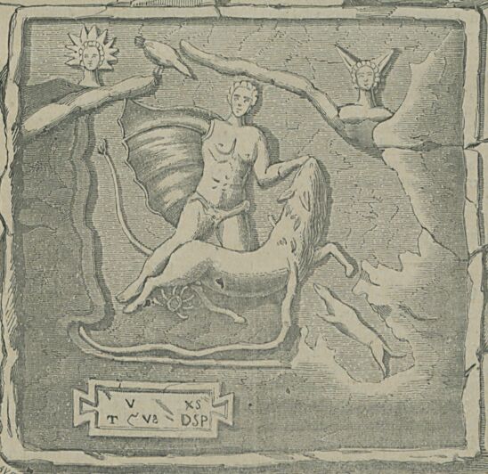 Monument mithriaque au Bourg-Saint-Andéol (Ardèche). Image publiée à Toulouse le 9 janvier 1887 dans le journal : Le Dimanche illustré : Semaine religieuse de Toulouse