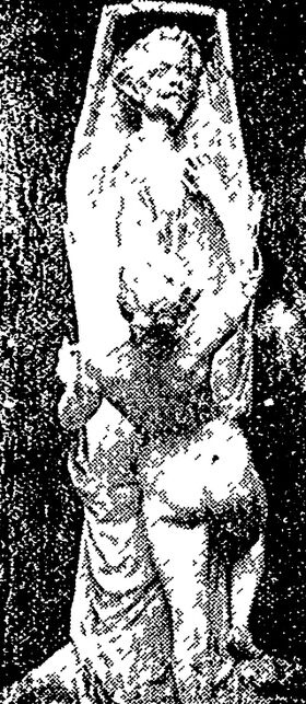 Le monument à Villiers de l'Isle-Adam, du statuaire Frédéric Brou. Image publiée à Paris et Montigny-sur-Loing en août/septembre 1909 dans le journal : La Rénovation morale