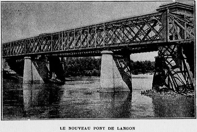 Le nouveau pont de Langon. Image publiée à Bordeaux en janvier 1906 dans le journal : Revue illustrée du Tout-Sud-Ouest