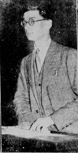 L'agitation chez les fonctionnaires : instantané de M. Delmas, secrétaire général du Syndicat des instituteurs. Image publiée à Samoreau en février 1933 dans le journal : La Démocratie de Seine-et-Marne