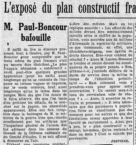 Extrait de l'article de Pertinax dans L'Écho de Paris du 5 novembre 1932