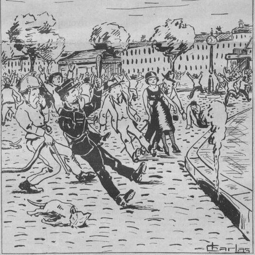 La catastrophe des Allées Jean-Jaurès, par Charlas. Image publiée à Toulouse le 15 septembre 1925 dans le journal : Le Capitole