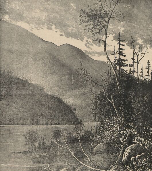Les bords de la Sèvre, près de Clisson. Image publiée à Cholet le 13 mars 1887 dans le journal : Le Choletais illustré