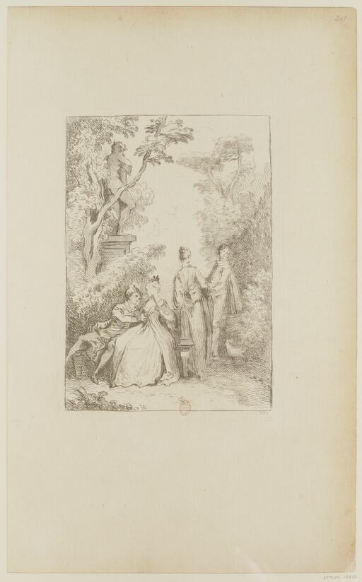 [Figures of different characters]. 303, [Two couples in a park]: [estampe]/W. [Watteau]; [François Boucher]