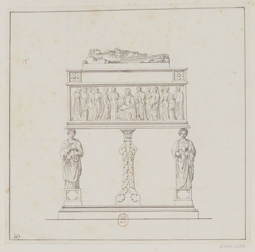 [Millin’s trip to Italy, 1811-1813]., [Salerno, cathedral, tomb of Margaret of Durazzo]: [drawing]/[F. L. Catel]