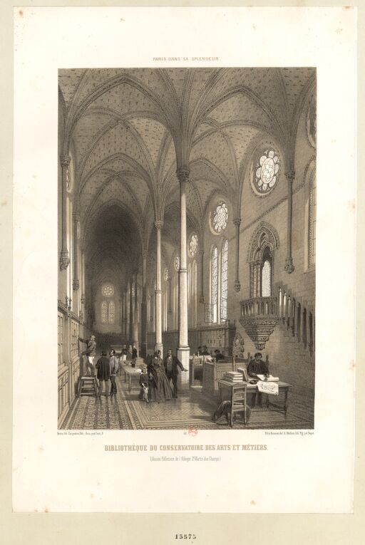 Library of the Conservatory of Arts and Crafts. (Former Refectory of the Abbey of St Martin des Champs): [estampe]