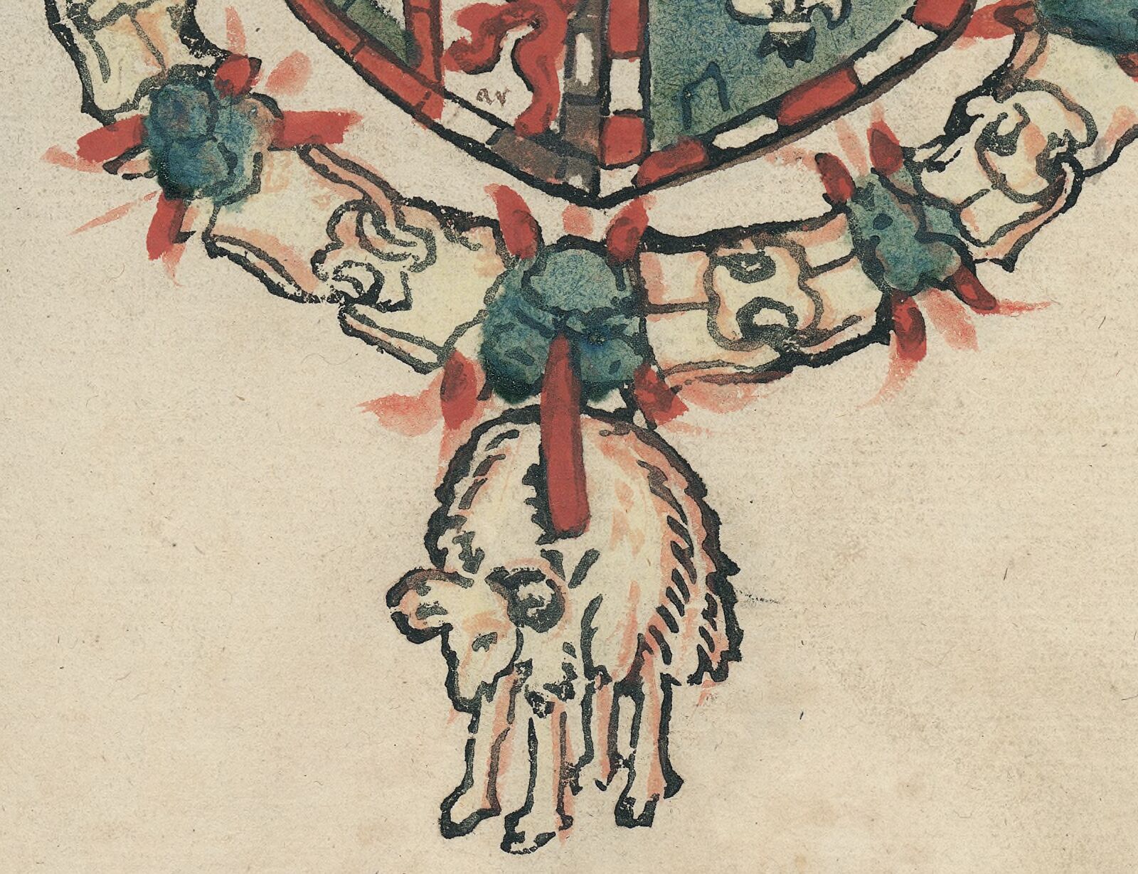 Statuts de l'ordre de la Toison d'Or, avec la liste des seigneurs qui ont été faits chevaliers de l'ordre, depuis son institution jusqu'en 1559 ( voy . ms. 5236, f. 425), et leurs armoiries coloriées