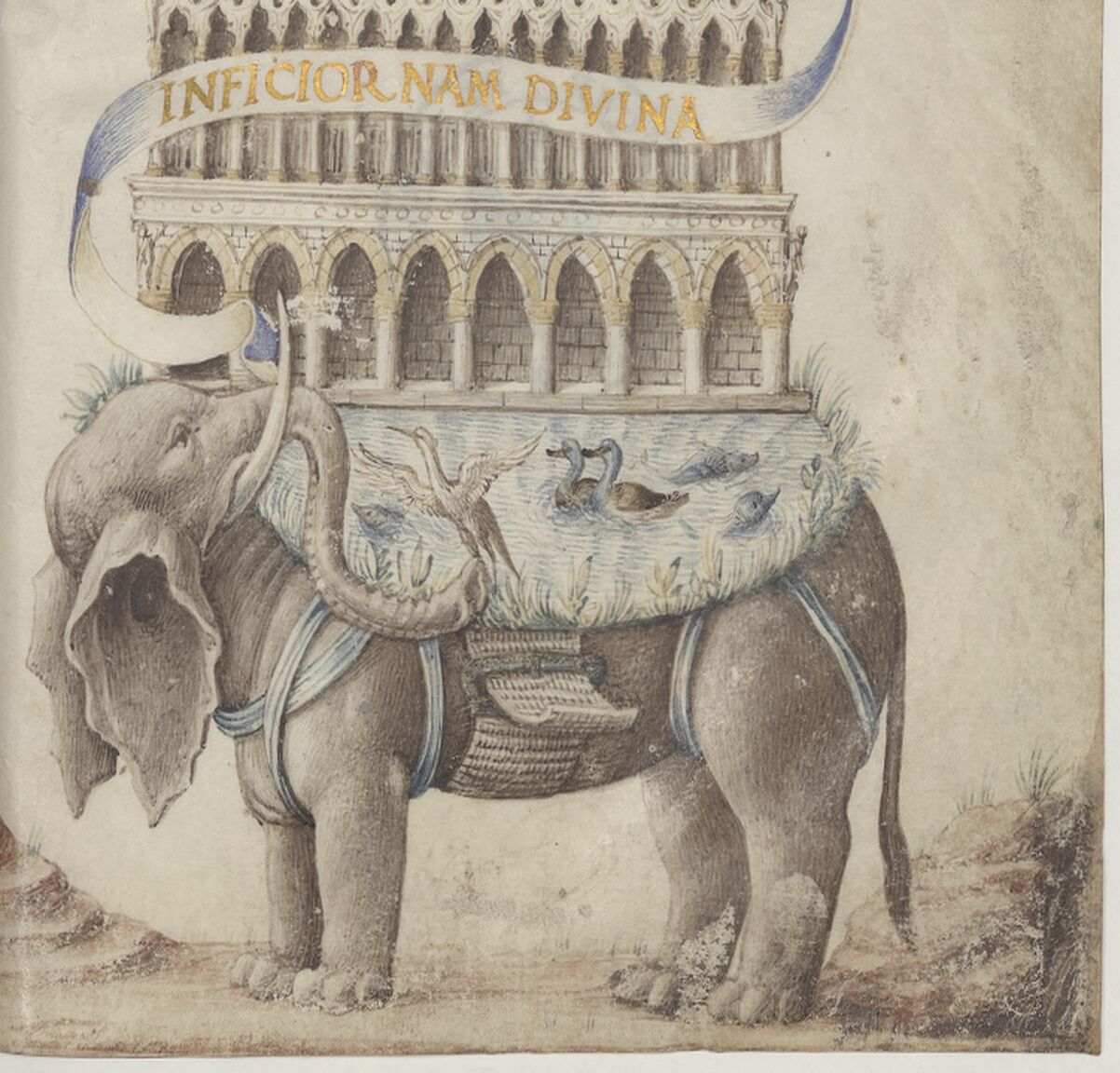 Elephant, castle, moat