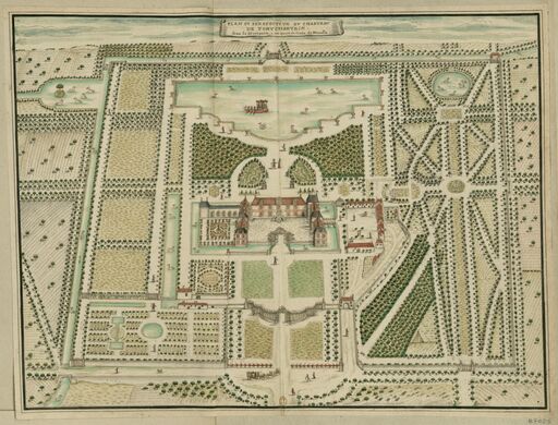 Plan and perspective of the Pontchartrin Castle, in the Hurepoix, a quarter of a lieüe by Neaufle: [drawing]/[Louis Boudan]