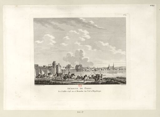 Déroute de Passy : le 13 juillet 1793, ou 25 messidor an I.er de la République : [estampe] / Swebach Desfontaines inv. & del. ; Berthault sculps.