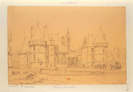 [Château de Mesnières. Vue du côté de l'entrée]. Seine-Inférieure : [dessin] / [François-Gabriel-Théodore Basset de Jolimont]