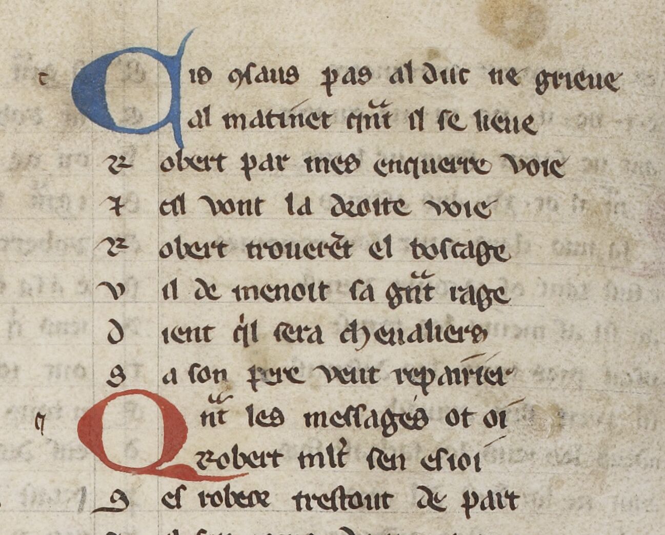 Beuve de Hantone; Élie de Saint-Gille; Aiol; Robert le Diable.