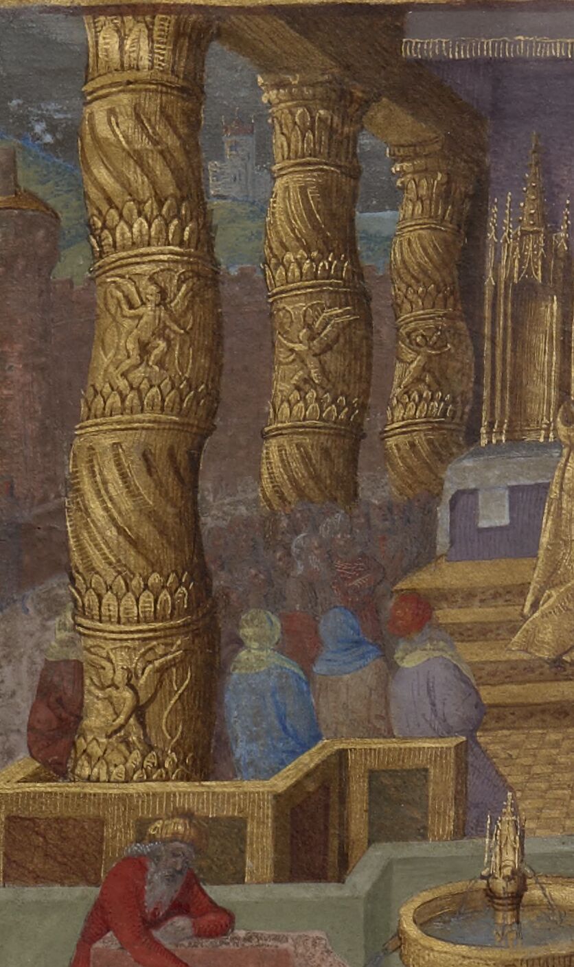Undulating temple columns