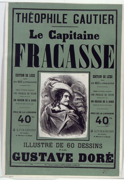 Théophile Gautier - le Capitaine Fracasse, édition de luxe [...] illustrée de 60 dessins par Gustave Doré : [affiche] / Beck d'après Gustave Doré