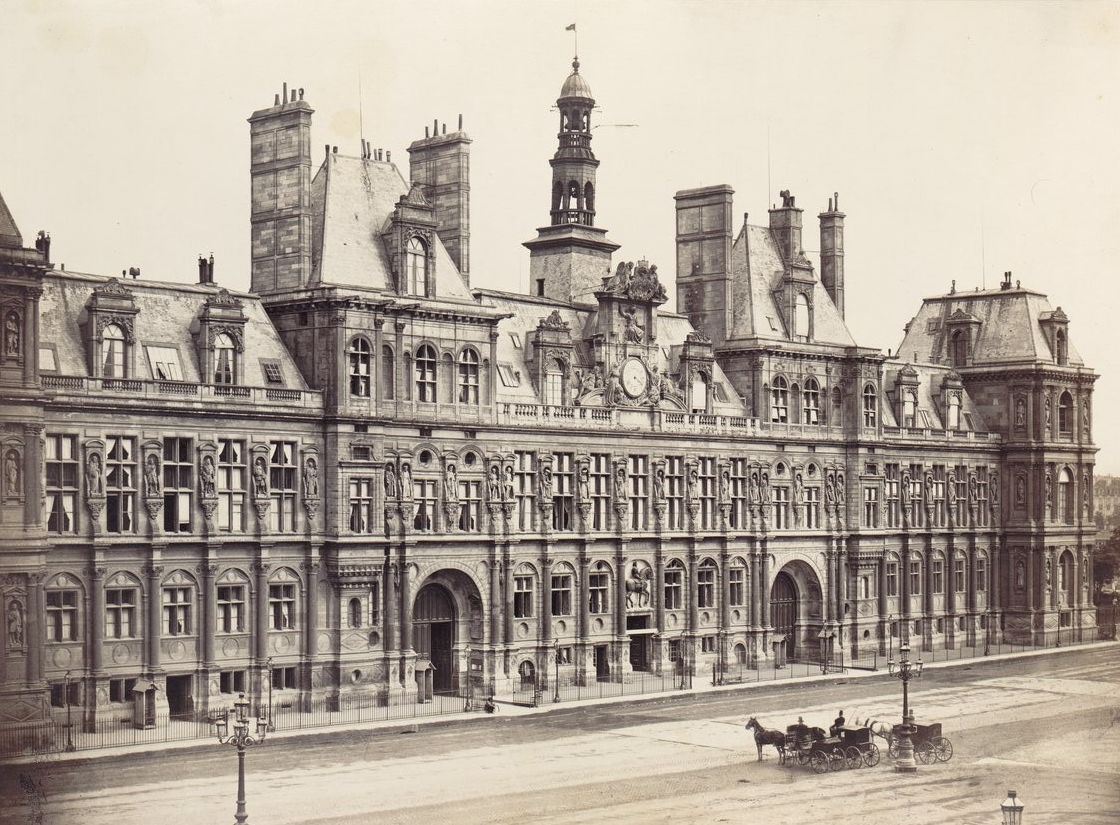 Ancien Hôtel-de-Ville de Paris, Paris IVe. Circa 1865