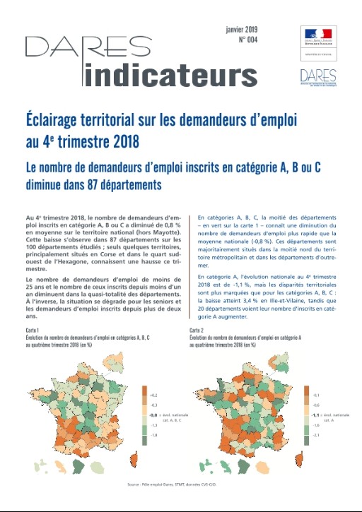 Eclairage Territorial Sur Les Demandeurs D'emploi Au 4e Trimestre 2018 ...