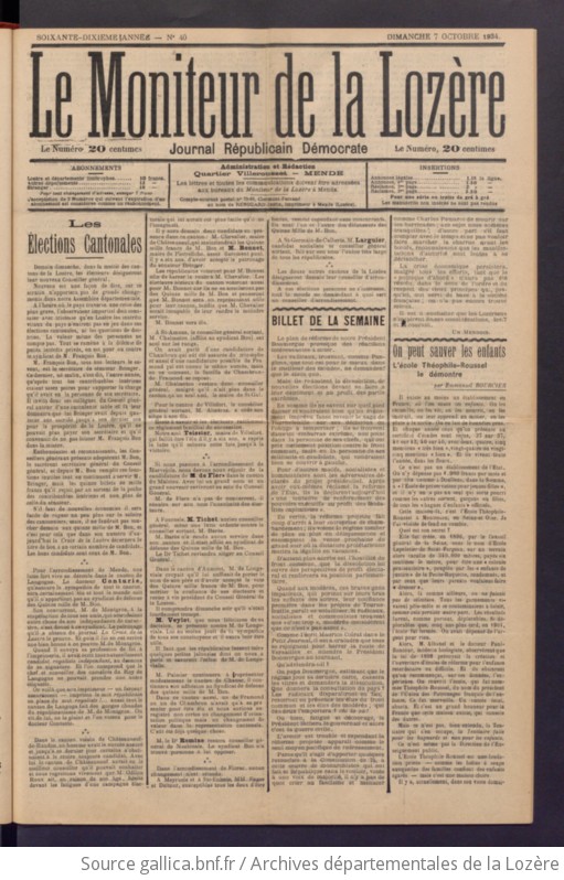 Le Moniteur de la Lozère [