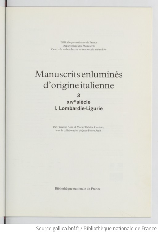 Manuscrits Enluminés De La Bibliothèque Nationale De France ...