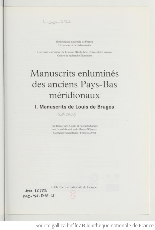 Manuscrits Enluminés Des Anciens Pays-Bas Méridionaux. 1, Manuscrits De ...