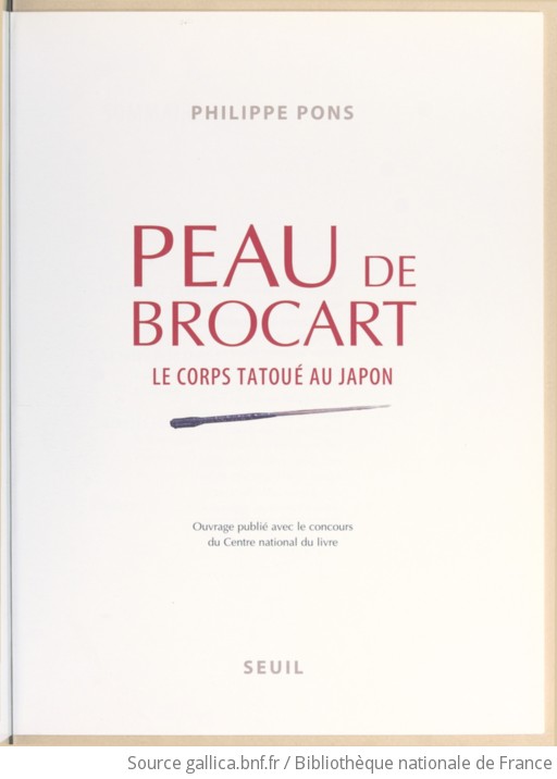 本物の : brocart de Pons『Peau Philippe 刺青作品集 le 浮世絵・錦絵