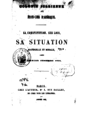 Colonie icarienne aux États-Unis d'Amérique (...) après le premier semestre 1855  E. Cabet. 1856